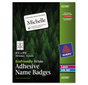 Avery EcoFriendly Adhesive Name Badge Labels
