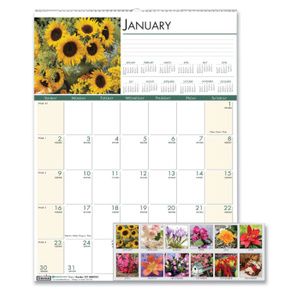 House of Doolittle Earthscapes 100% Recycled Floral Monthly Wall Calendar