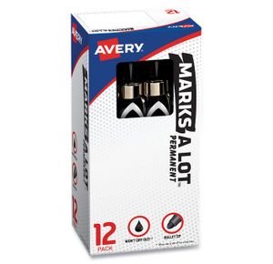 Avery MARKS A LOT Large Desk-Style Permanent Marker with Metal Pocket Clip