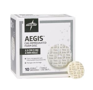 Medline Aegis Chlorhexidine Gluconate CHG-Impregnated Foam Disc