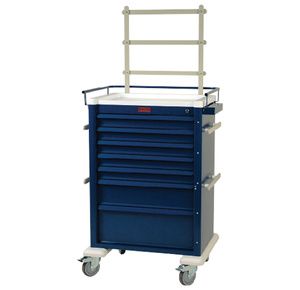 Harloff Aluminum Super Seven Drawer Anesthesia Cart with Key Lock