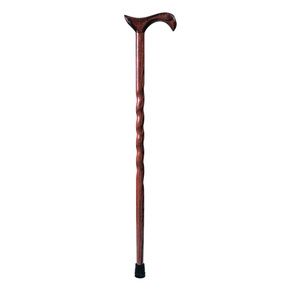 Mabis DMI Briggs Brazos Twisted Oak Walking Cane With Derby Handle