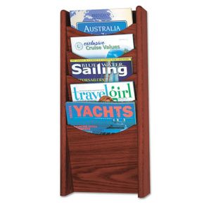 Safco Solid Wood Wall-Mount Literature Display Rack