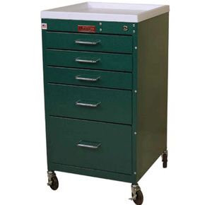 Harloff Five Drawer Mini Line Anesthesia Cart With Key Lock