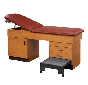 Clinton 9407 Open Middle Treatment Table with Integral Step Stool and Pneumatic Back