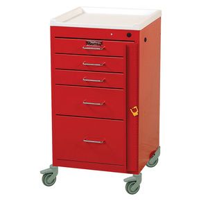 Harloff Five Drawer Mini Line Emergency Cart With Breakaway Lock