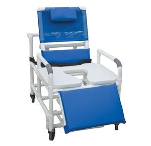 MJM International Bariatric Reclining Shower Chair with Open Front Soft Seat