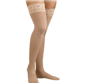 FLA Activa Soft Fit Large Thigh High 20-30mmHg Stockings With Lace Top