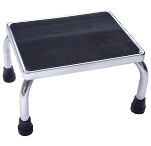 Medline Chrome Footstool with Rubber Mat