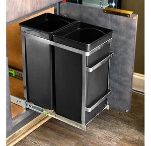 AdirHome Steel In-Cabinet Double Pull-Out Trash Can