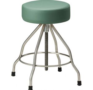 Clinton SS-2179 Stainless Steel Stool with Rubber Feet and Upholstered Top