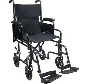 Karman Healthcare T-2700 Transport Wheelchair With Removable Armrest and Footrest
