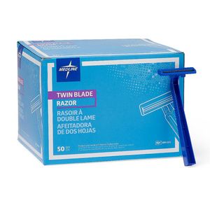 Medline Disposable Facial Razors with Twin Blades