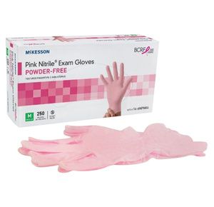 McKesson Pink Nitrile Non Sterile Powder Free Ambidextrous Exam Gloves