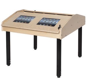 Childrens Factory Angeles 4-Station Technology Table With Adjustable Legs