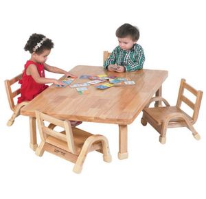 Childrens Factory Angeles Naturalwood Toddler Rectangle Table And Chair Set