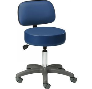 Clinton Slate Gray Base Five-Leg Pneumatic Stool with Backrest