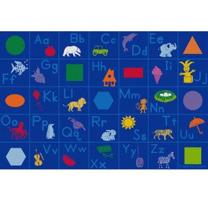 Childrens Factory Angeles Upper & Lowercase Alphabet Grid Carpet