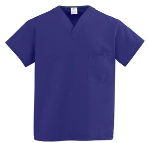 Medline ComfortEase Unisex One-Pocket Reversible Scrub Tops - Purple