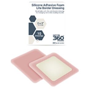 GemCore Silicone Lite Adhesive Border Foam Dressing