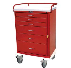 Harloff Classic Tall Six Drawer Emergency Cart With Key Lock