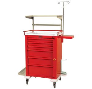 Harloff Universal Line Six Drawer Aluminum Emergency Cart With Breakaway Lock