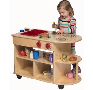 Childrens Factory Angeles Birch Toddler 2-In-1 Kitchen