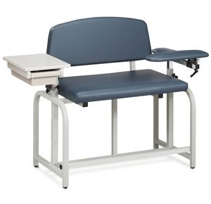Clinton Lab X Series Bariatric Extra-Tall Draw Chair with Padded Flip Arm and Drawer