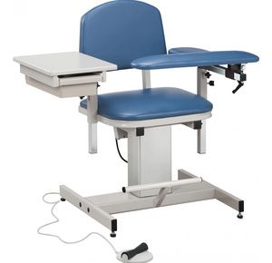 Clinton Power Series Blood Drawing Chair with Padded Flip Arm and Drawer