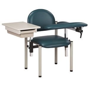 Clinton SC Series Padded Blood Drawing Chair with Padded Flip Arm and Drawer