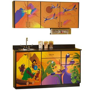 Clinton Pediatric Imagination Series Dino Days Base and Wall Cabinets