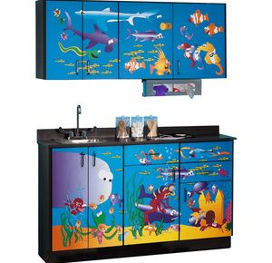 Clinton Pediatric Imagination Series Ocean Commotion Base and Wall Cabinets