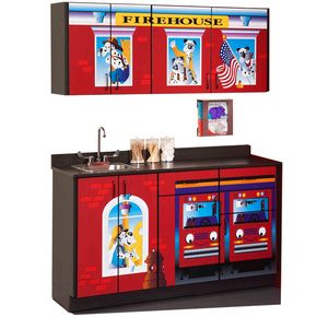 Clinton Pediatric Fun Series Firehouse Base and Wall Cabinets