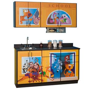 Clinton Pediatric Fun Series Schoolhouse Base and Wall Cabinets