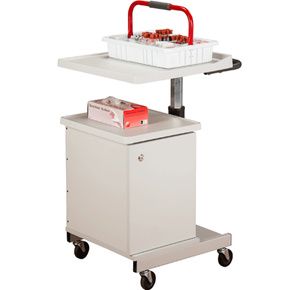 Clinton Large H-Base Pneumatic Four-Bin Phlebotomy Cart