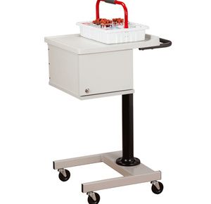 Clinton Small H-Base Pneumatic Two-Bin Phlebotomy Cart