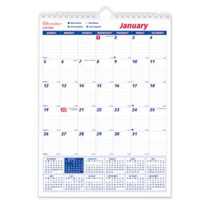 Brownline Twin Wirebound Wall Calendar, One Month per Page