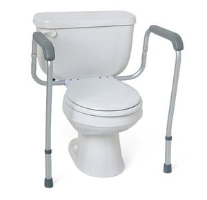Healthline 3-in-1 Raised Toilet Seat with Handle and Back,Heavy Duty Padded  Seat for Elderly,500lbs 