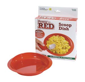 Essential Medical Power of Red Scoop Dish with Suction Bottom
