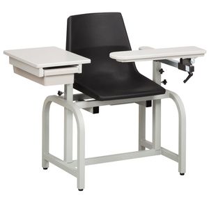 Clinton Standard Lab Series Blood Drawing Chair with ClintonClean Flip-Arm and Drawer