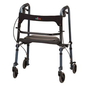 Nova Medical Cruiser De-Light Four-Wheel Folding Walker With Basket