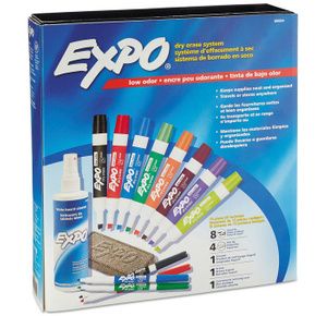 EXPO Low-Odor Dry Erase Marker, Eraser and Cleaner Kit