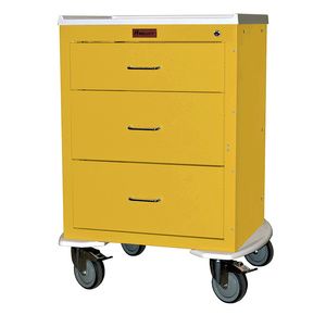 Harloff Three Drawer Mini Line 24 Inch Infection Control Cart With Key Lock