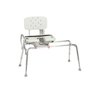 Snap N Save Sliding Transfer Bench With Cut-Out Molded Swivel Seat and Back