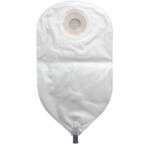 Nu-Hope Classic-Round One Piece Urinary Precut Flutter Valve Flat Ostomy Pouch