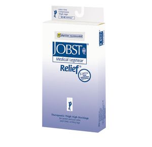 BSN Jobst Relief Thigh High 30-40mmHg Extra Firm Compression Stockings with Silicone Dot Band