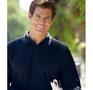 Mens Long Sleeve Pique Polo Shirts