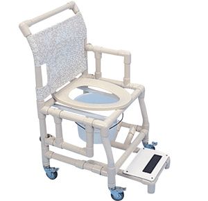 Healthline Shower Chair With Deluxe Elongated Seat And Sliding Footrest