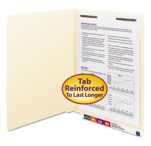 Smead Manila End Tab Fastener Folders with Reinforced Tabs