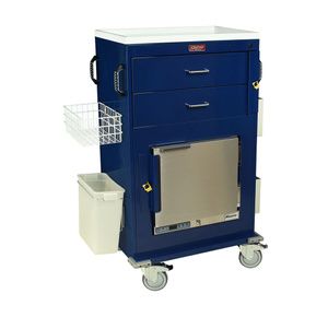 Harloff Malignant Hyperthermia Cart with 1.0 Cubic Feet Medical Grade Refrigerator